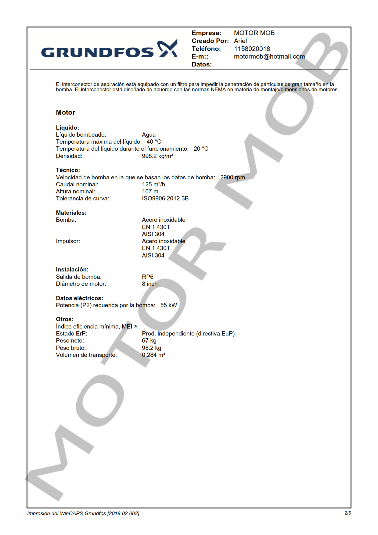 GRUNDFOS SP 125-6-AA ARTICULO 17A000B6 MOTOR MOB_002