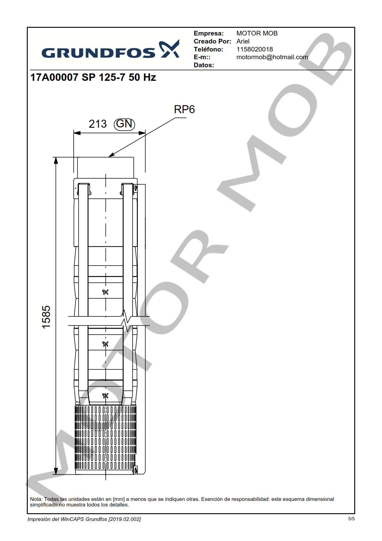 GRUNDFOS SP 125-7 ARTICULO 17A00007 MOTOR MOB_005