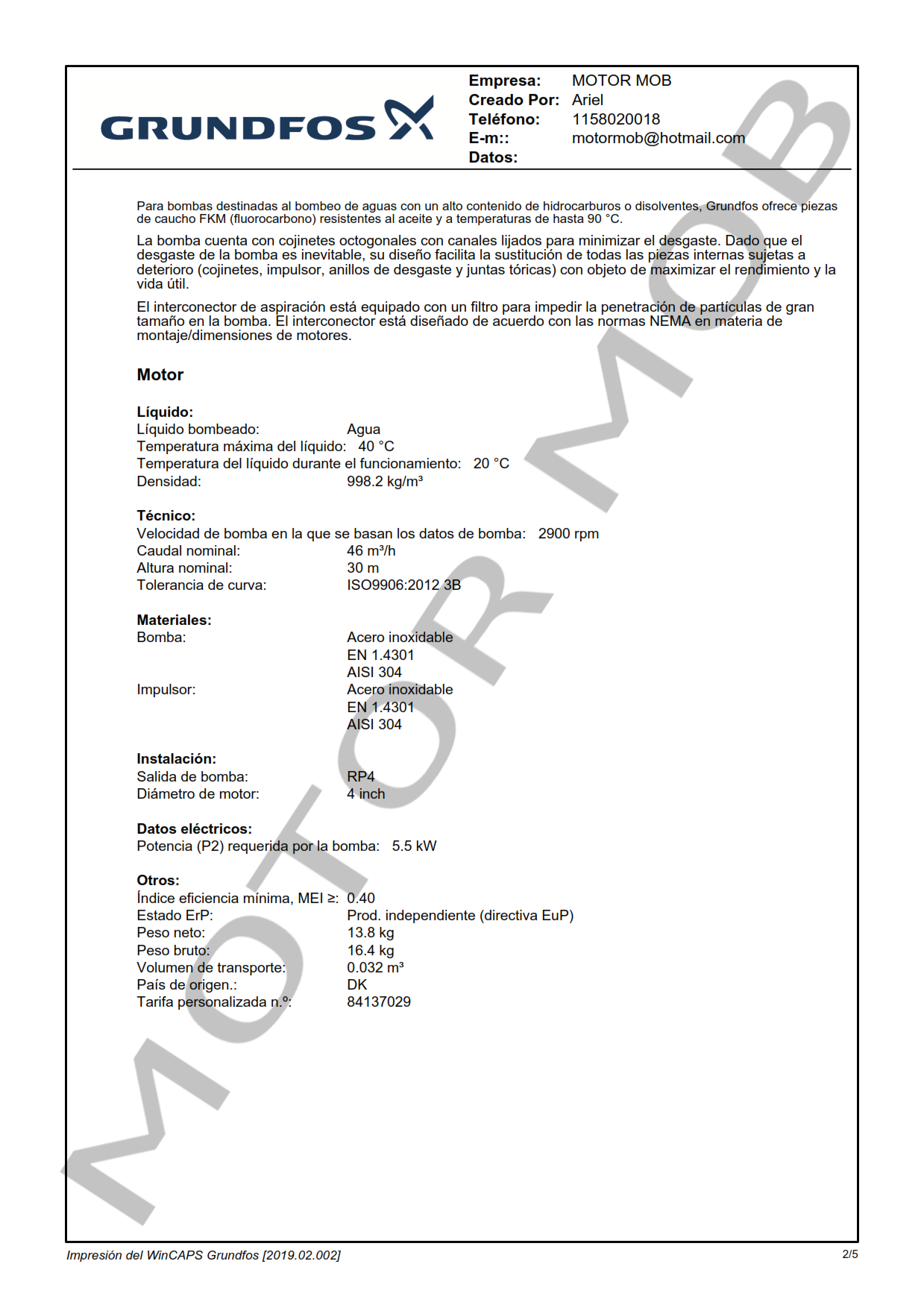 GRUNDFOS SP 46-4-C ARTICULO 15A000F4 MOTOR MOB._002