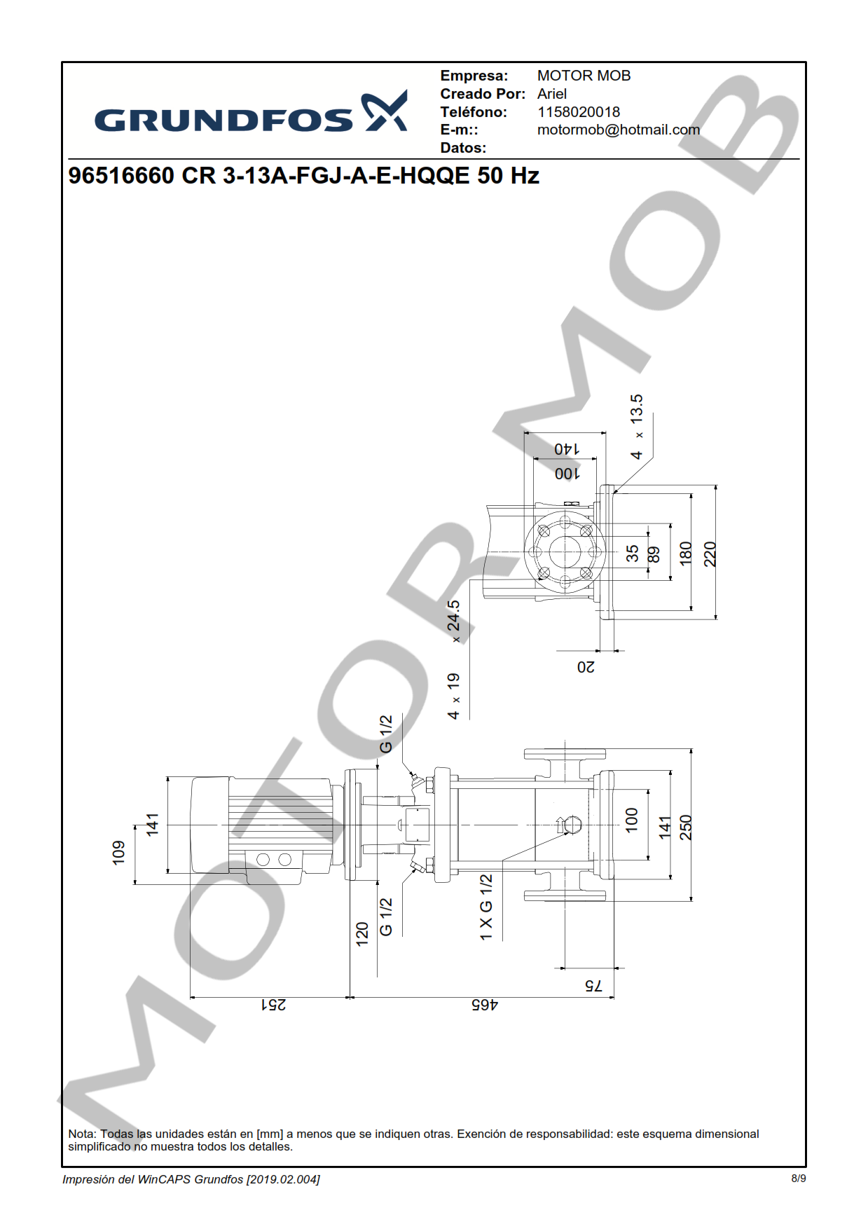 GRUNDFOS CR3-13 ARTICULO 96516660 MOTOR MOB_008