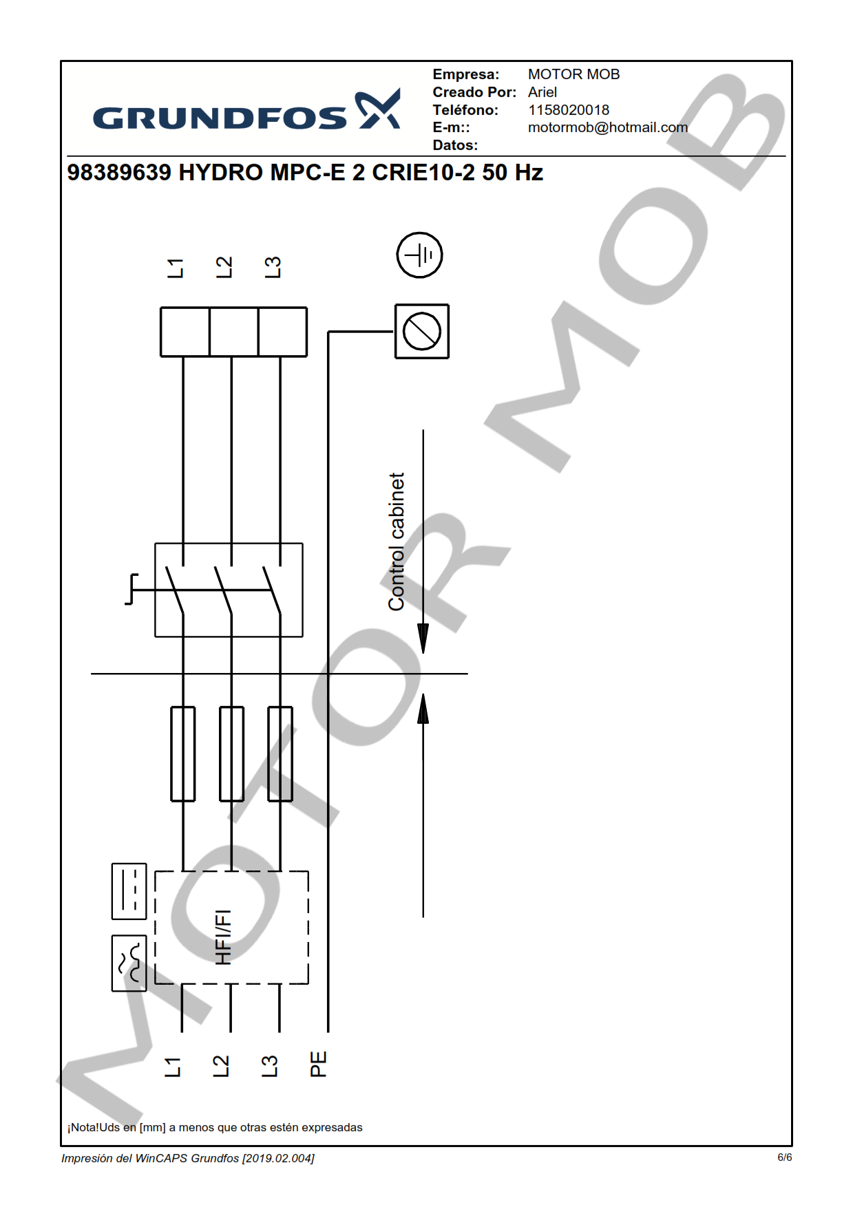 GRUNDFOS HYDRO MPC-E CRE 10-2 ARTICULO 98389639 MOTOR MOB_006