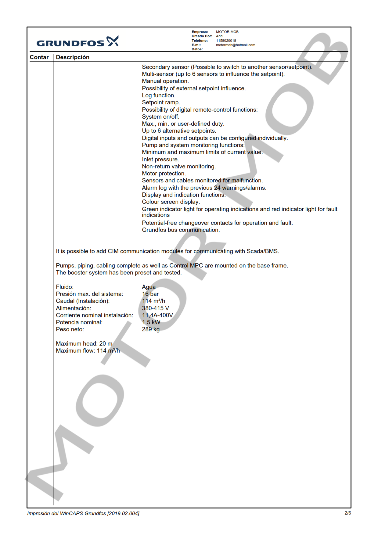 GRUNDFOS HYDRO MPC-E CRE 15-1 ARTICULO 98389651 MOTOR MOB_002