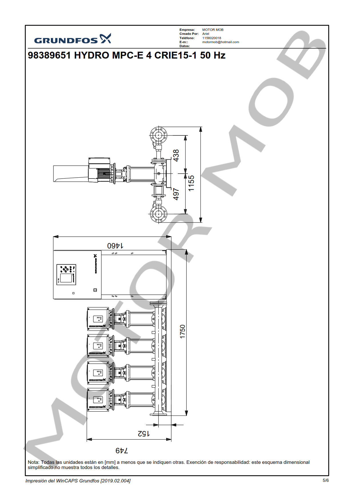 GRUNDFOS HYDRO MPC-E CRE 15-1 ARTICULO 98389651 MOTOR MOB_005