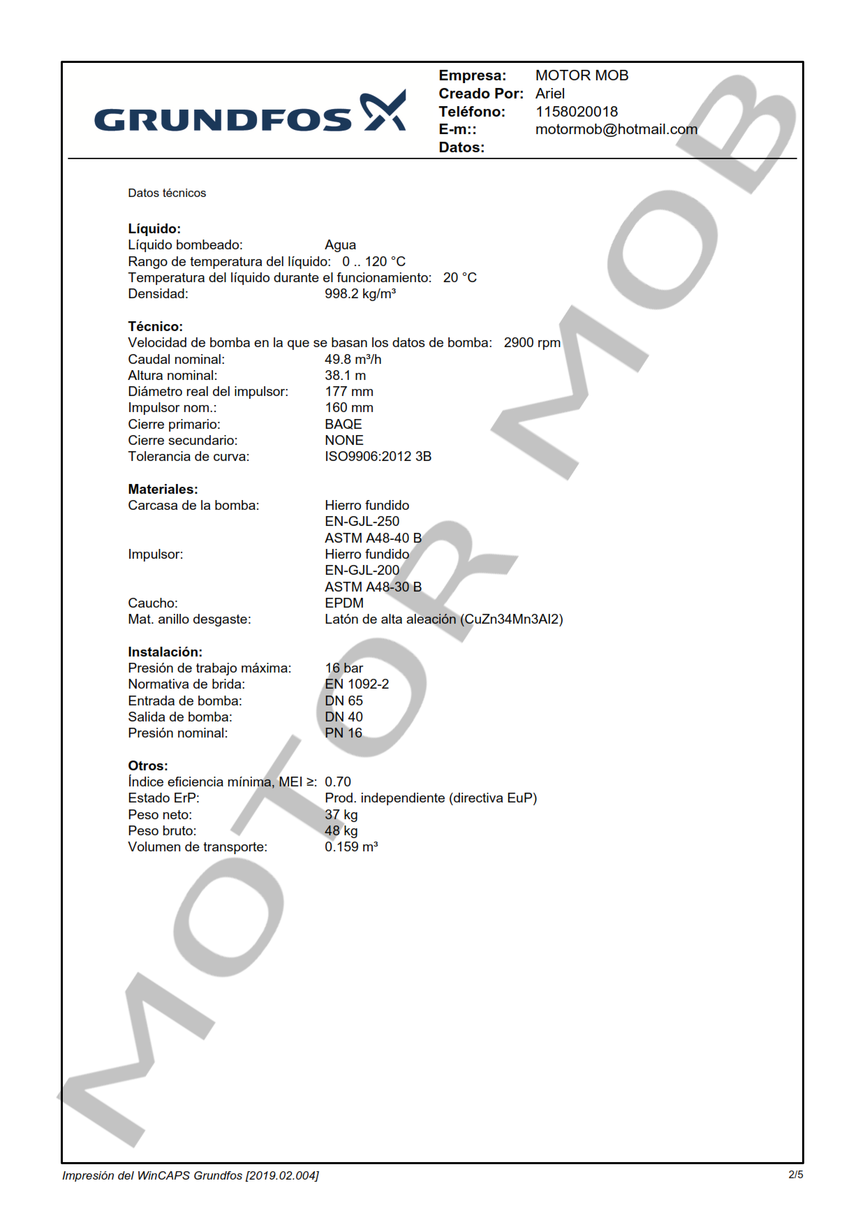 GRUNDFOS NK 40-160 ARTICULO 96625378 MOTOR MOB_002