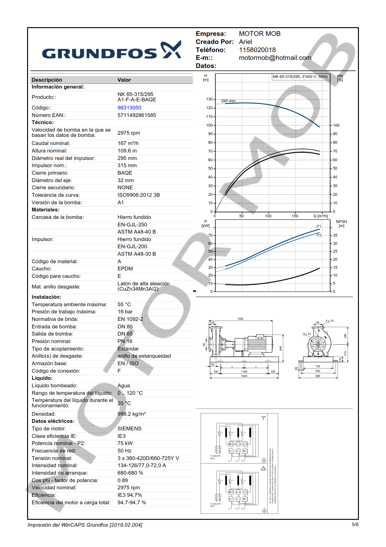 GRUNDFOS NK 65-315295 ARTICULO 98313050 MOTOR MOB_005