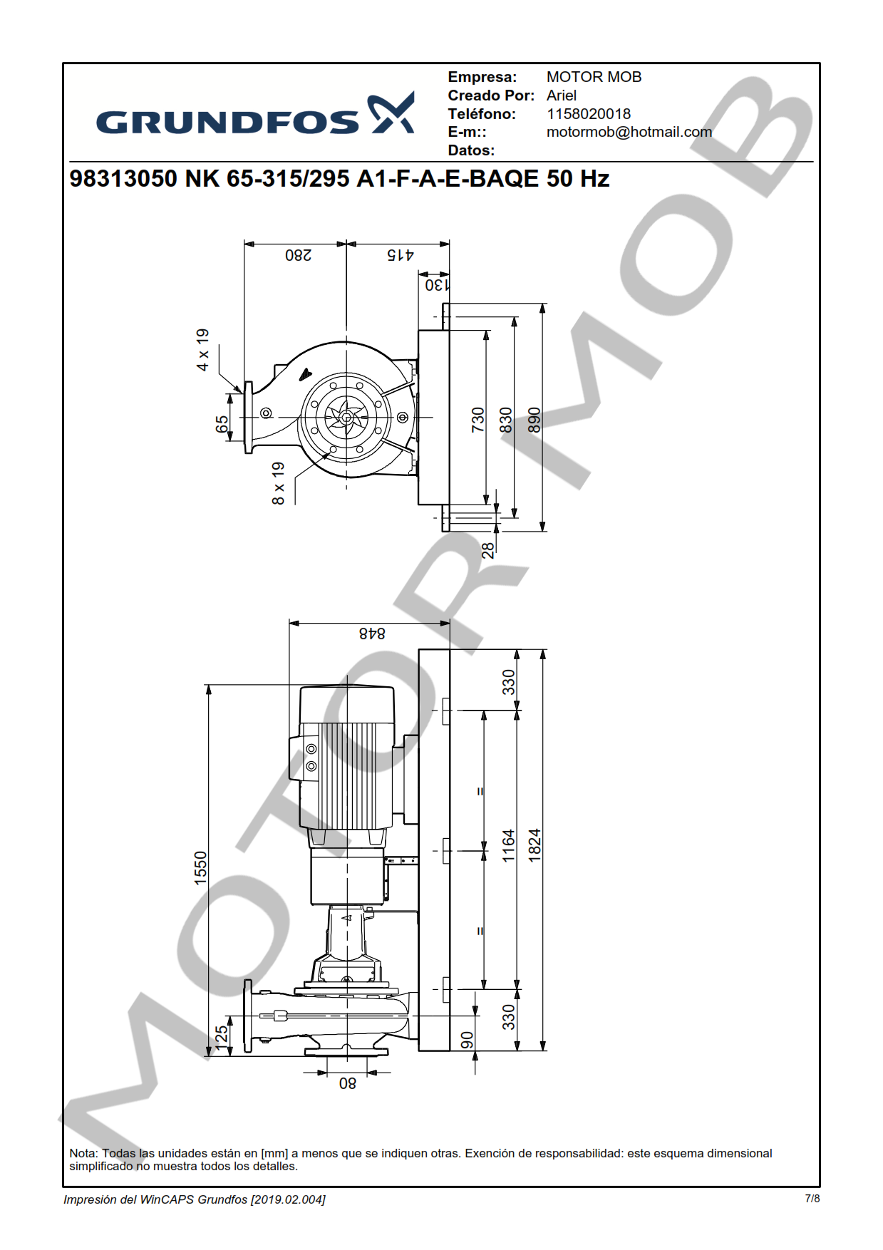 GRUNDFOS NK 65-315295 ARTICULO 98313050 MOTOR MOB_007