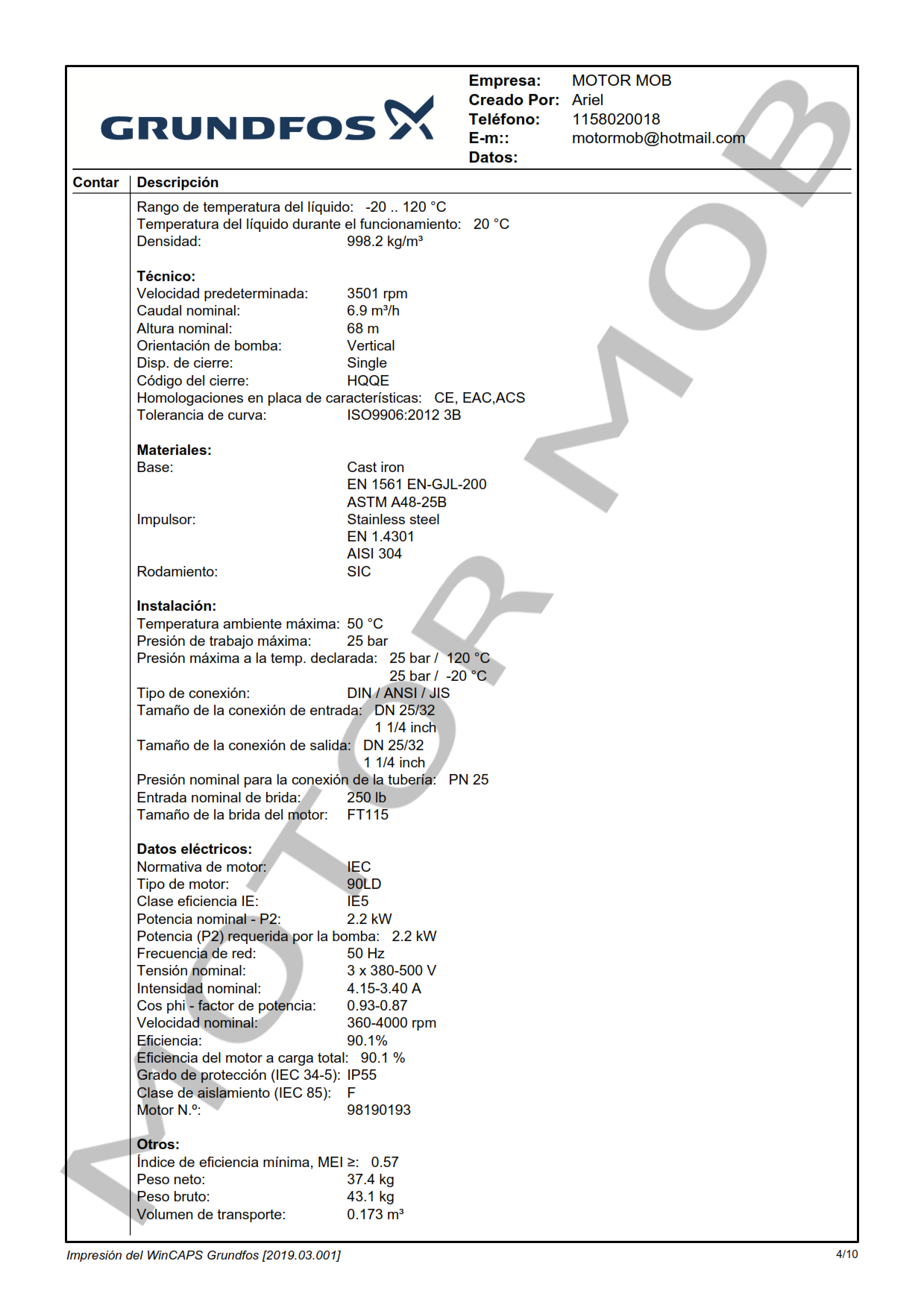 GRUNDFOS CRE5-9 A-FGJ-A-E-HQQE 3×380-500 60HZ ARTICULO 98390031 MOTOR MOB_004