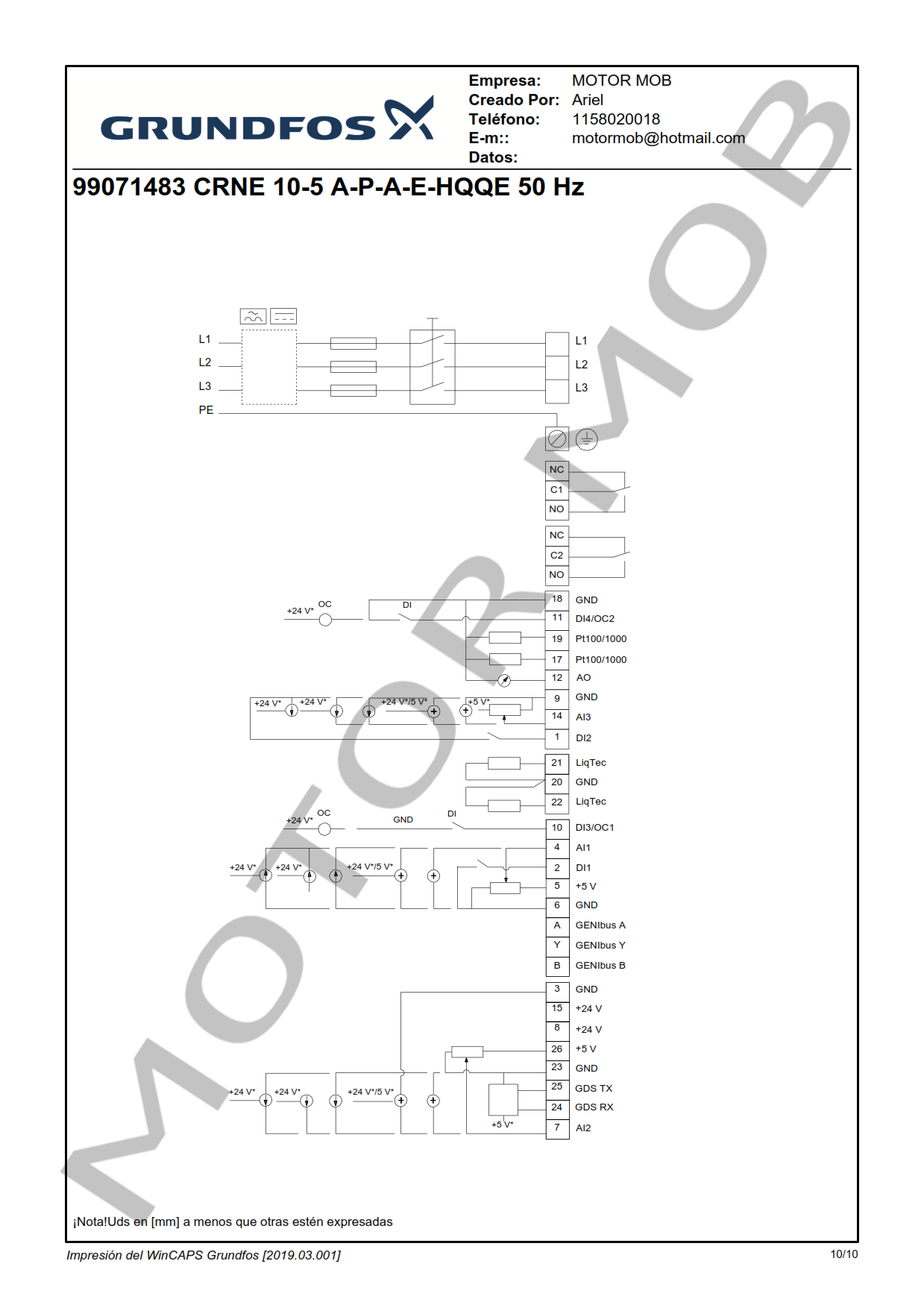 GRUNDFOS CRNE10-05 A-P-G-E-HQQE ARTICULO 99071483 MOTOR MOB_010