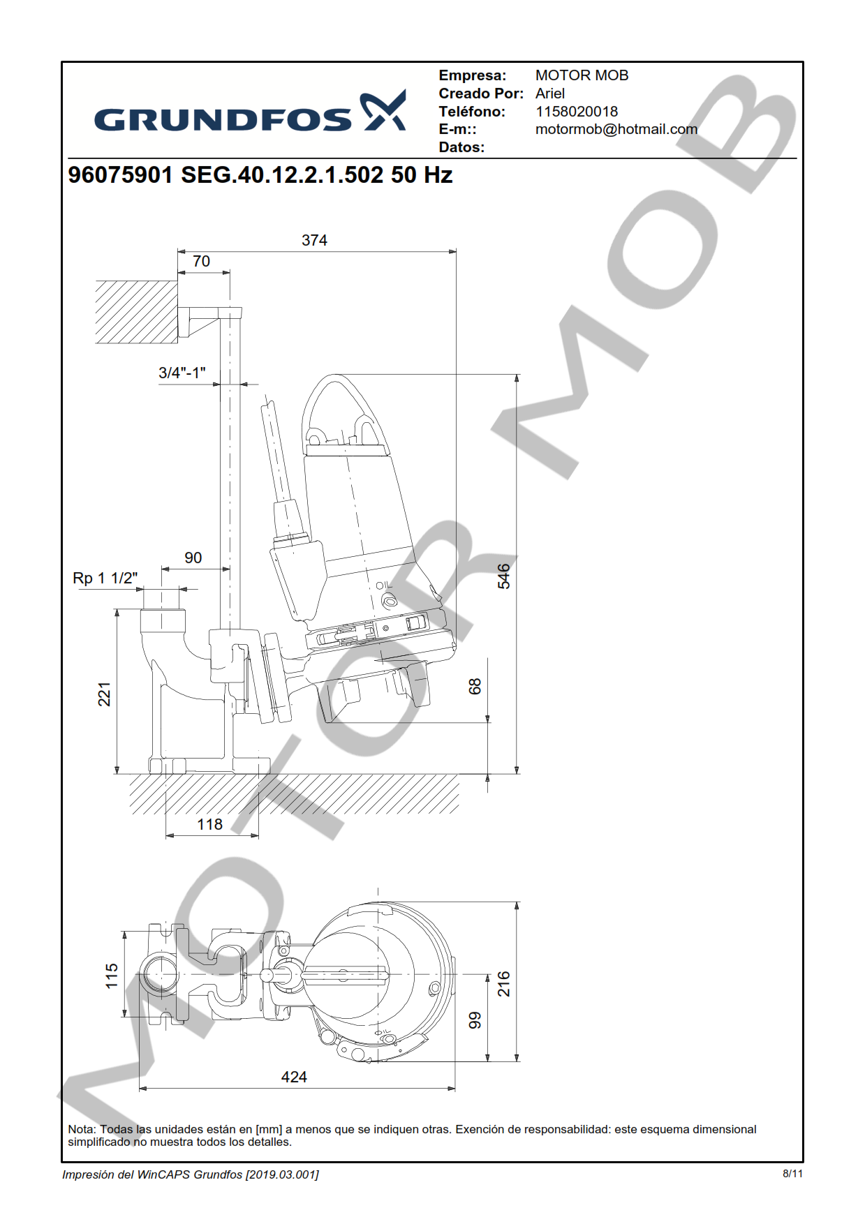GRUNDFOS SEG 40.12.2.1.502 ARTICULO 96075901 MOTOR MOB_008