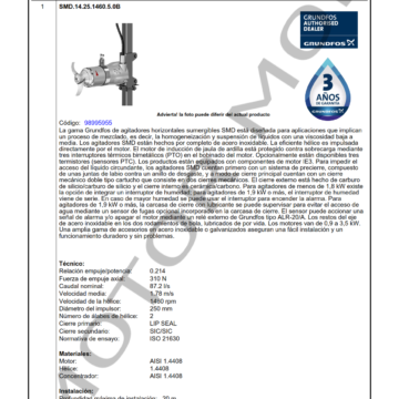 GRUNDFOS SMD.14.25.1460.5.0B ARTICULO 98995955 MOTOR MOB_001