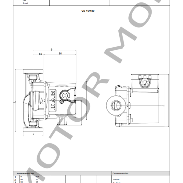 BOMBA DAB VS 16 – 150 – Circuladora – Monofasica – Art 60115297_003